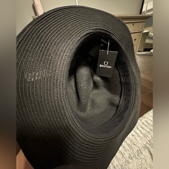 ‼️RARE‼️?BRIXTON??NWT?Wesley Unisex Straw Packable Fedora in Black main image 7